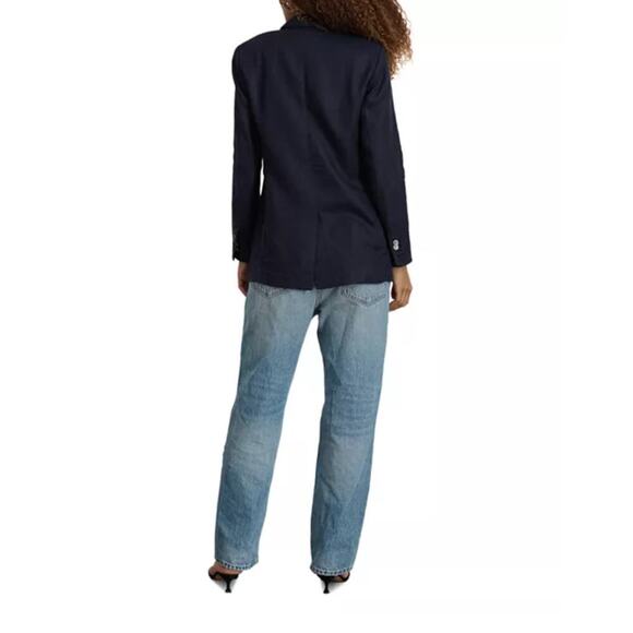 B46 Alex Mill Double Breasted Blazer Linen Womens XS Parisian Chic Lazy Luxury - Picture 4 of 10